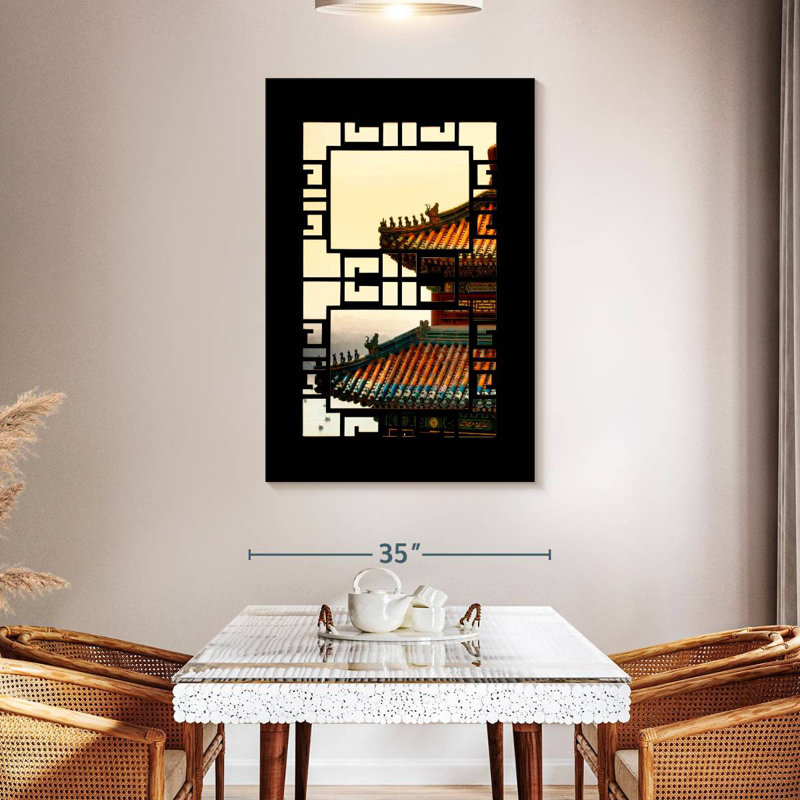 Aime Asian Window Sunset, 48" H x 32" W