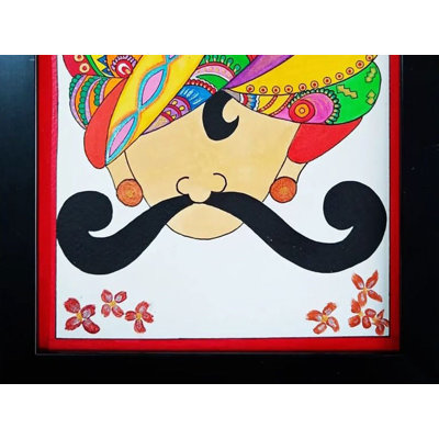 Face Painting With Mustache And Turban | Painting On Paper | By Anshu Tripathi | With Frame