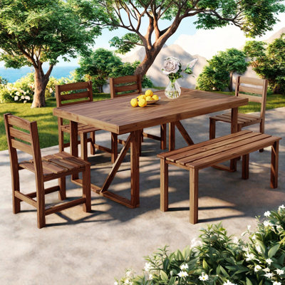 High-Quality Acacia Wood Outdoor Table And Chair Set, Suitable For Patio, Balcony, Backyard