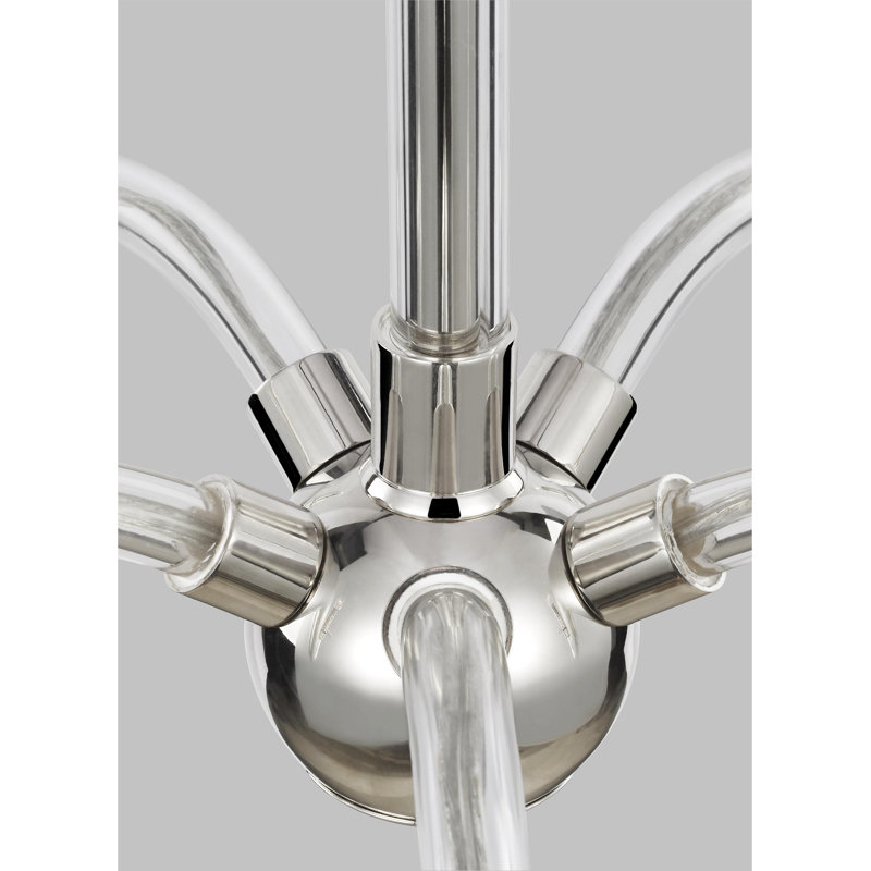 Michelly 5 - Light Dimmable Classic / Traditional Chandelier, Polished Nickel, 5 Lights,  24" H x 31.875" W x 31.875" D
