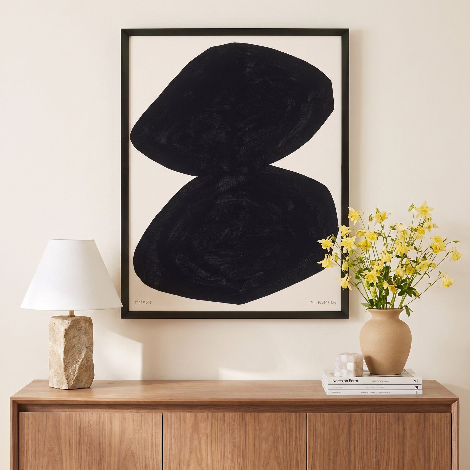 Module On White 2 by Michael Kempen, 38" H x 30" W x 1.25" D, Black