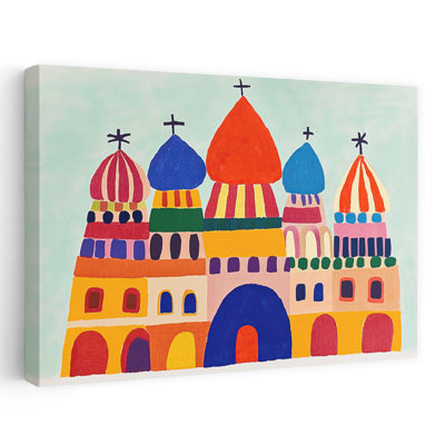 Whimsical Russian Church Colorful Playful Vibrant Architecture Wall Art Print
