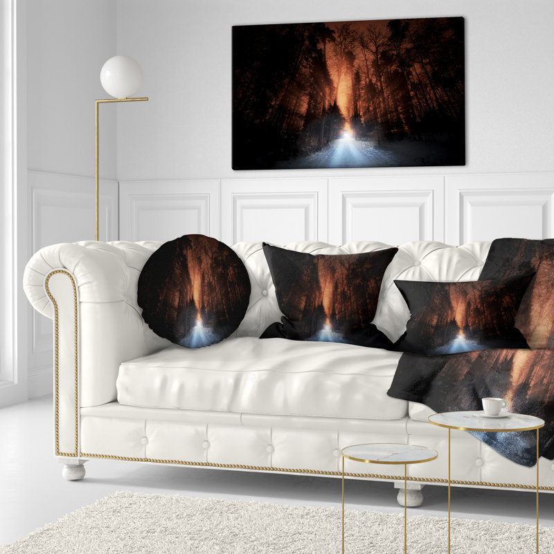 Picturesque Autumn Forest - Forest Printed Throw Pillow