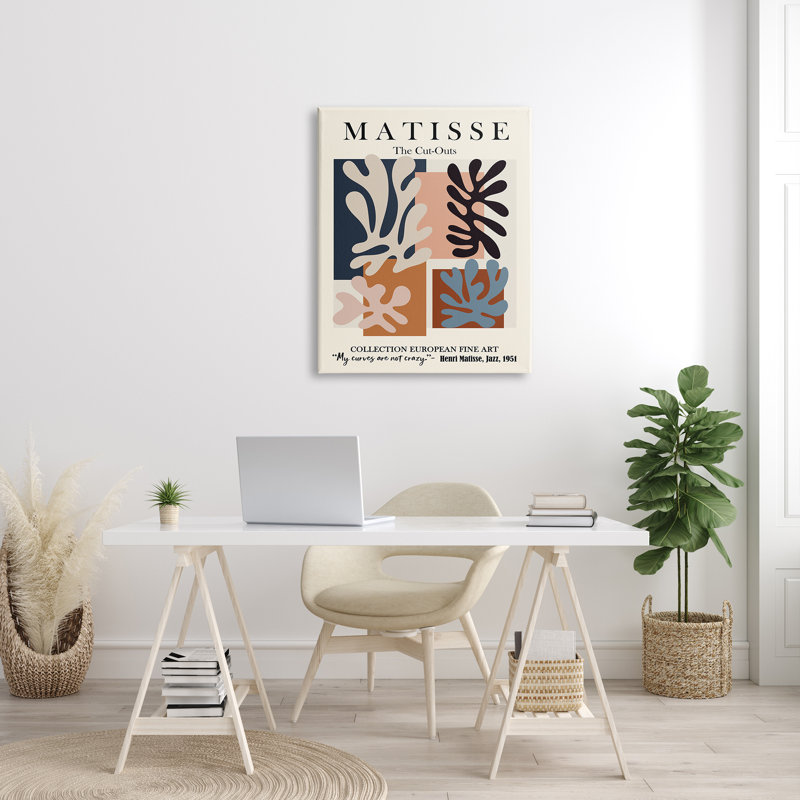 Matisse Traditional Jazz, formes abstraites découpées, Toile tendue, H 40 po x l 30 po