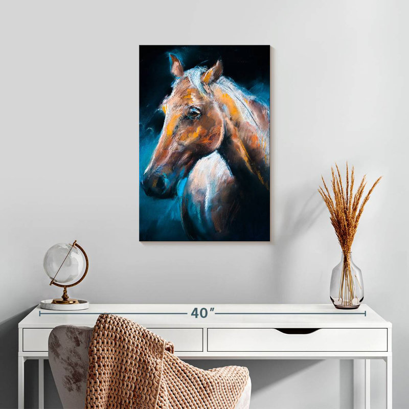 Portrait de cheval brun Brampt, H 24 po x l 16 po