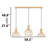 Adjustable Height 3 Lights Metal Body Kitchen Island Pendant