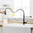 Commercial Black Kitchen Faucet - Pull Out For Professional Setups Modern With Pull-Out Stream And Spray Functions-478866012-478866010
