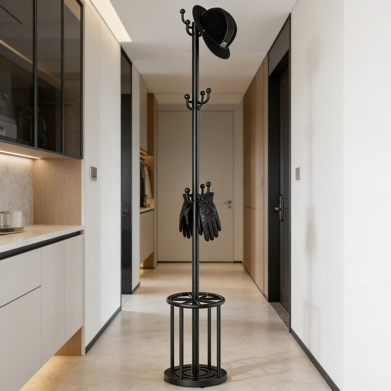 Portemanteau sur pied avec porte-parapluie