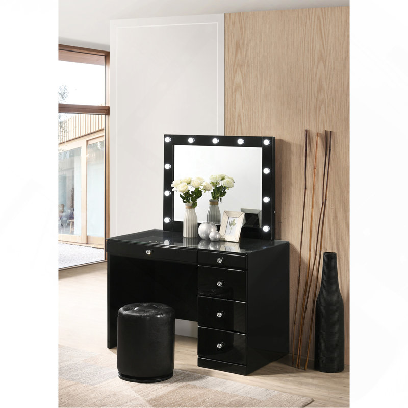 Meuble-lavabo 1 pièce 1 pièce Glam, Noir