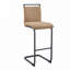 Tabouret de bar rembourré avec pieds dorés