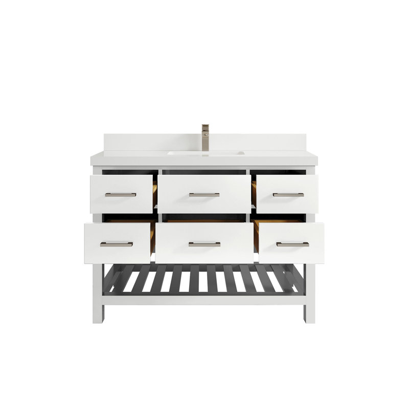 Ensemble de meuble-lavabo à simple cuve l 48 "Parker, Blanc