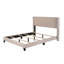 Lit plateforme tapissier en velours, sommier tapissier nécessaire