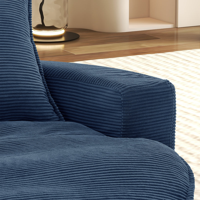 Fauteuil demi-tonneau rotatif 57,3 po, Bleu
