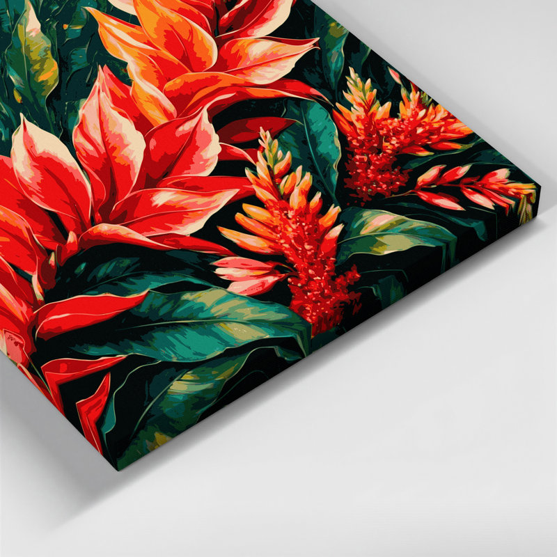 «Hawaiian Heliconia Green», art mural sur toile, H 12 po x l 12 po