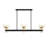 Rigsby Six-Light Matte Black with Brushed Gold Accents Linear Chandelier-127380318
