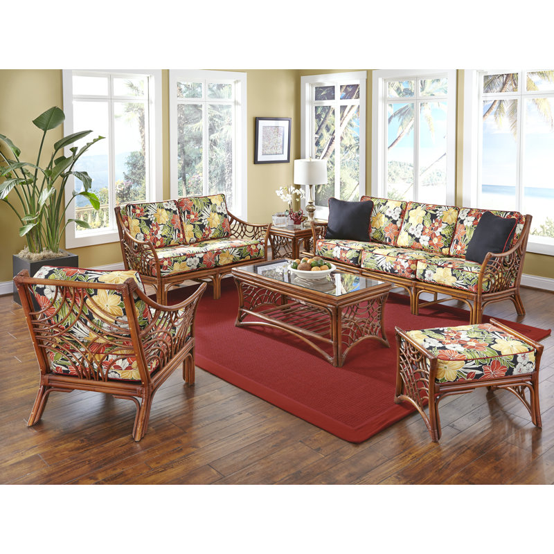 Rainey Upholstered 56.5'' Loveseat, Brownwash, Sunsetter Navy 100% Polyester