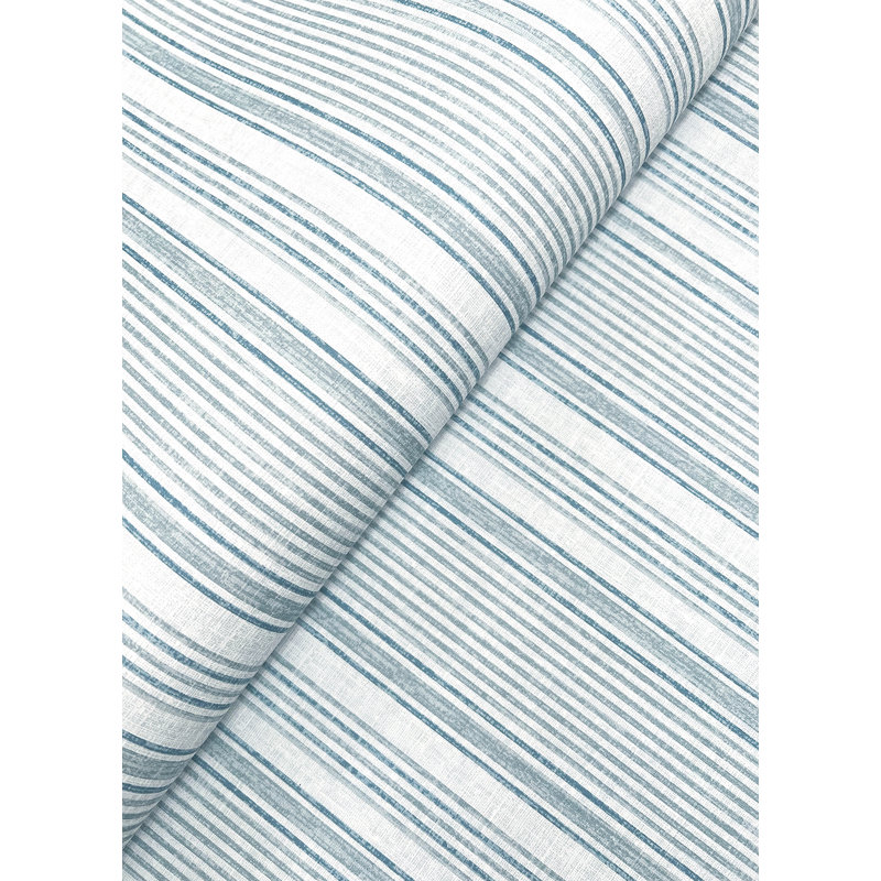 Ayanna Light Green Striped Wallpaper, Blue