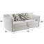 Causeuse beige en chenille avec 4 coussins