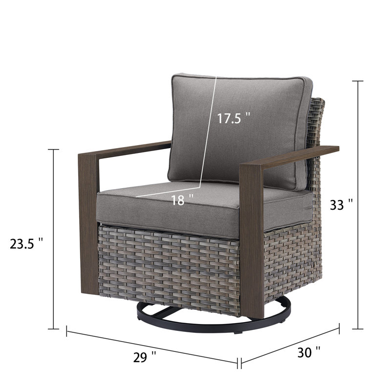 Chaise berçante d'extérieur Kelyse, Cadre gris / coussin gris