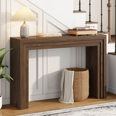 Console de 43 po pour vestibule, table de vestibule en bois, table de salon derrière le canapé, couloir, entrée, canapé, entrée, décoration intérieure