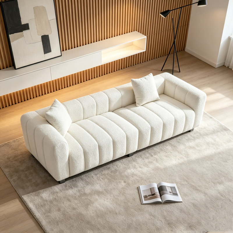 Canapé en velours de première qualité 83,46 po, White