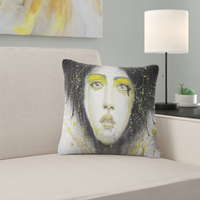 Abstract Portrait with Eye Line Large Pillow