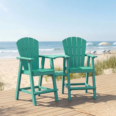 2-Person 26'' Outdoor Tall Adirondack Chairs With Table