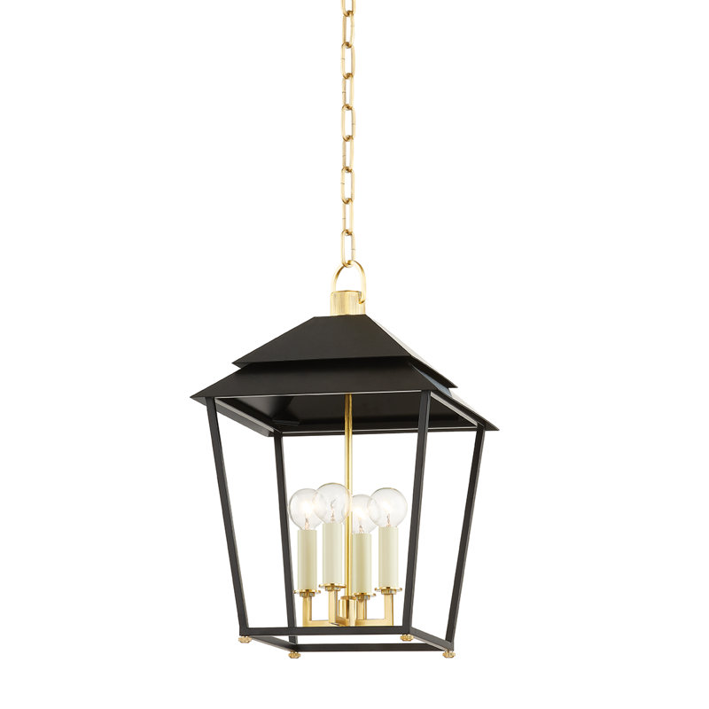 NATICK 4 LIGHT LANTERN, Aged Brass, 23" H x 13" W x 13" D