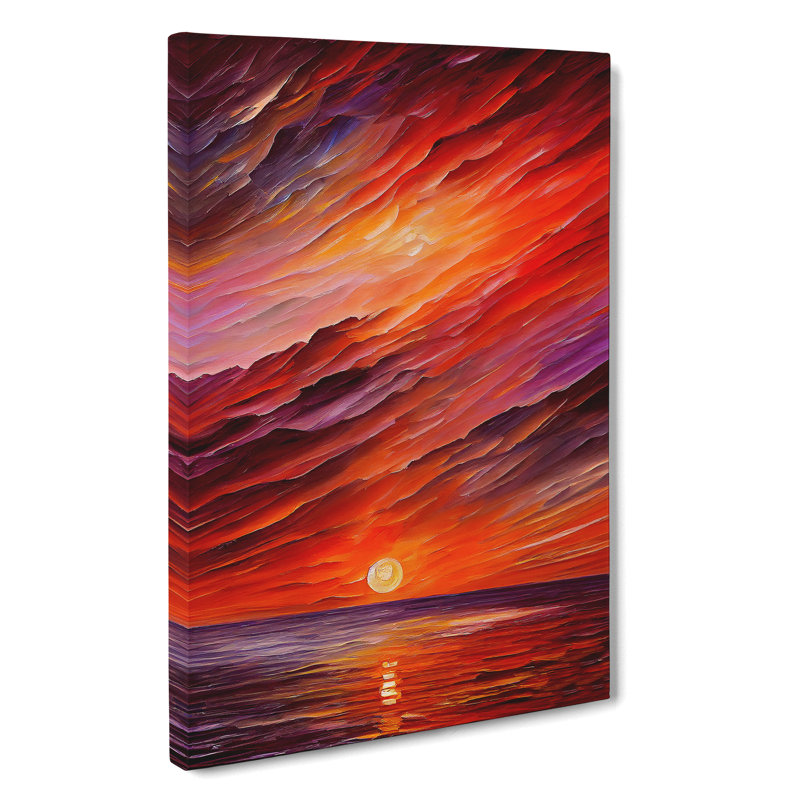 Ocean Sunset View No.7 - Wrapped Canvas, 76cm H x 50cm W x 3cm D