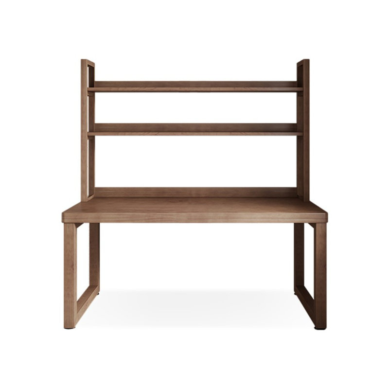 Light walnut Rectangular Solid Wood desks, 29.53" H x 78.74" W x 31.5" D