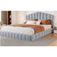 Tête de lit tapissier en velours pour lit de grand lit, sans sommier tapissier, bleu clair