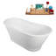 67" Streamline Freestanding Tub and Tray With Internal Drain-101677871