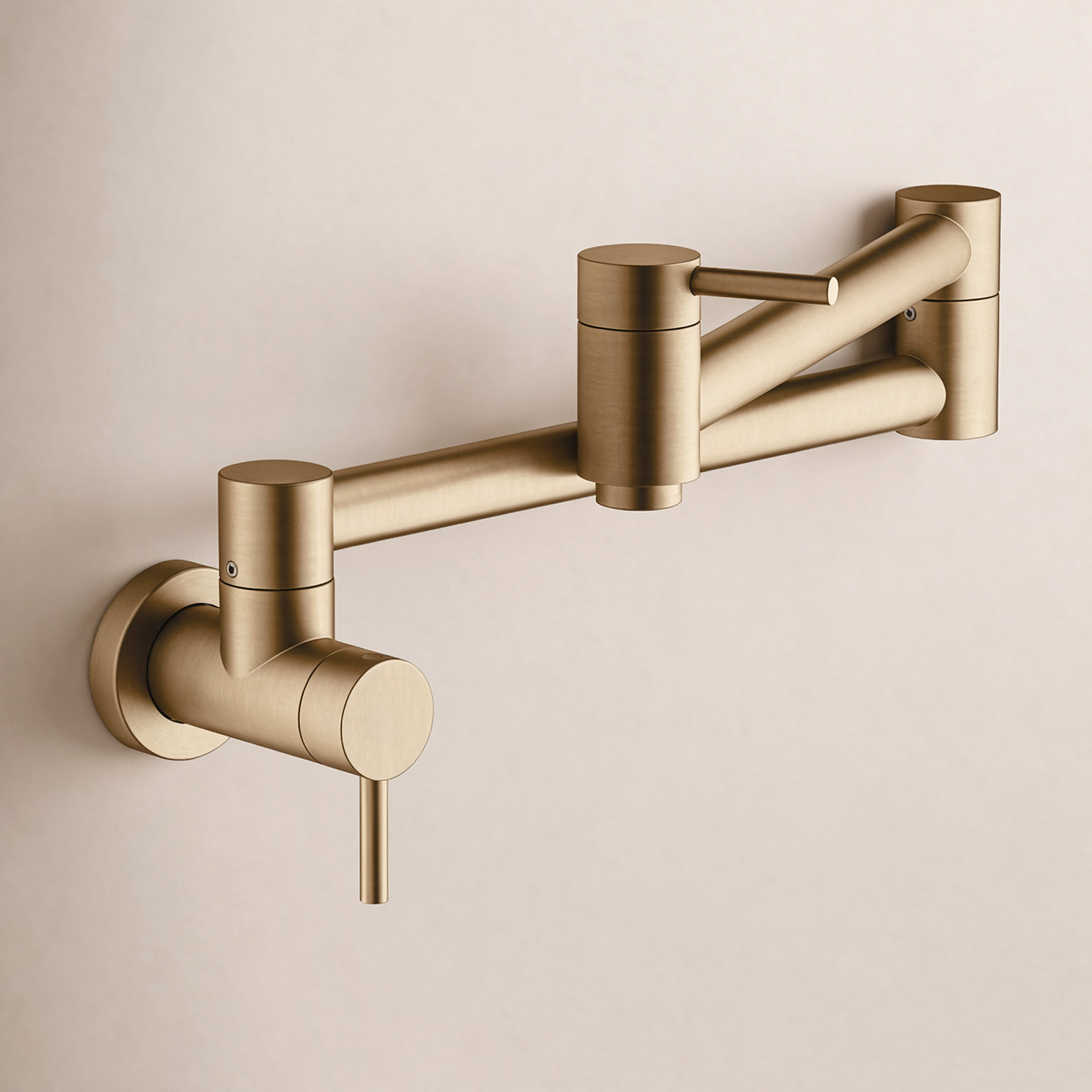 Circular Pull Down Pot Filler with Accessories, Brushed Brass
