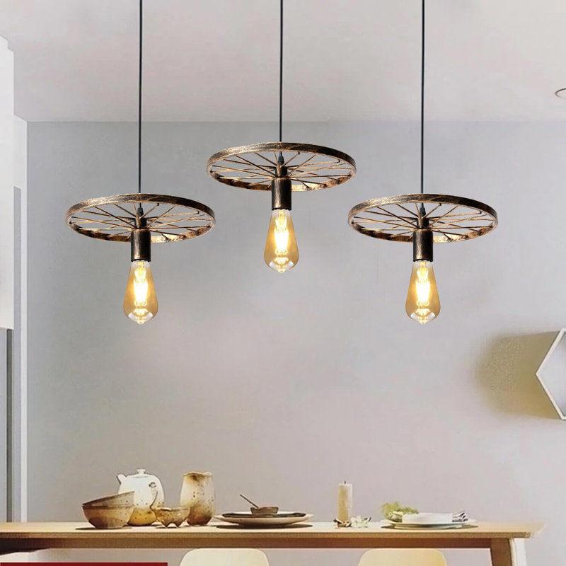 3 - Light Pendant, Brushed Copper