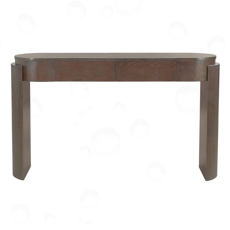 Console avec plateau ovale et 2 tiroirs, Espresso