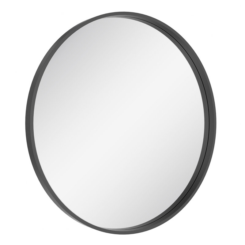 Karrina Round Mirror, 28" x 28", Black