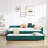 Upholstered Daybed with Trundle,sturdy wooden bed frame, modern diamond grid design,for Bedroom, Guest Room (Emerald)-1584467298