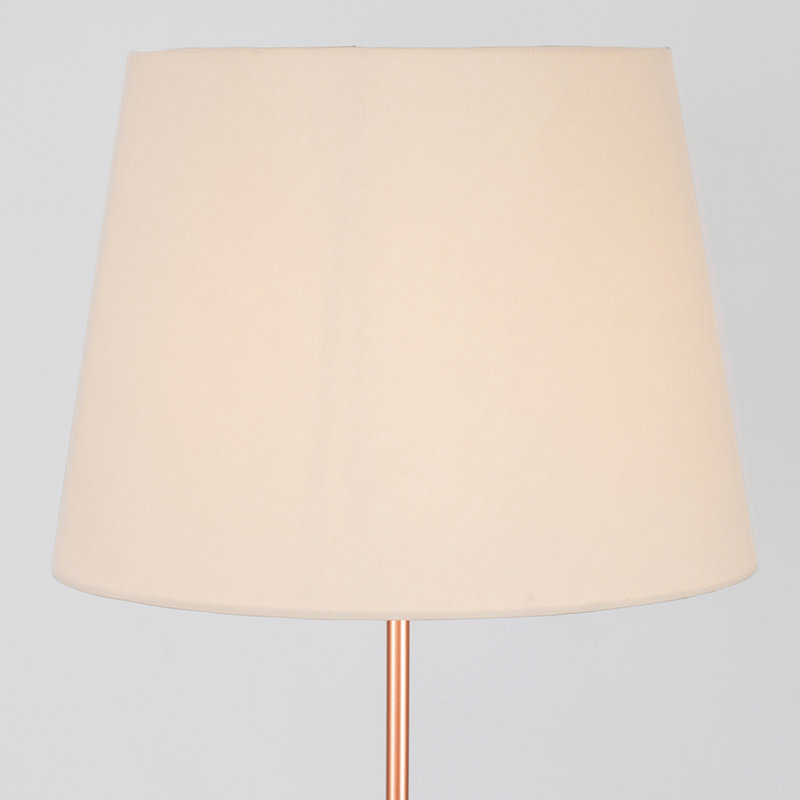Bekbele 158 H cm Traditional Floor Lamp, No, Beige, Copper