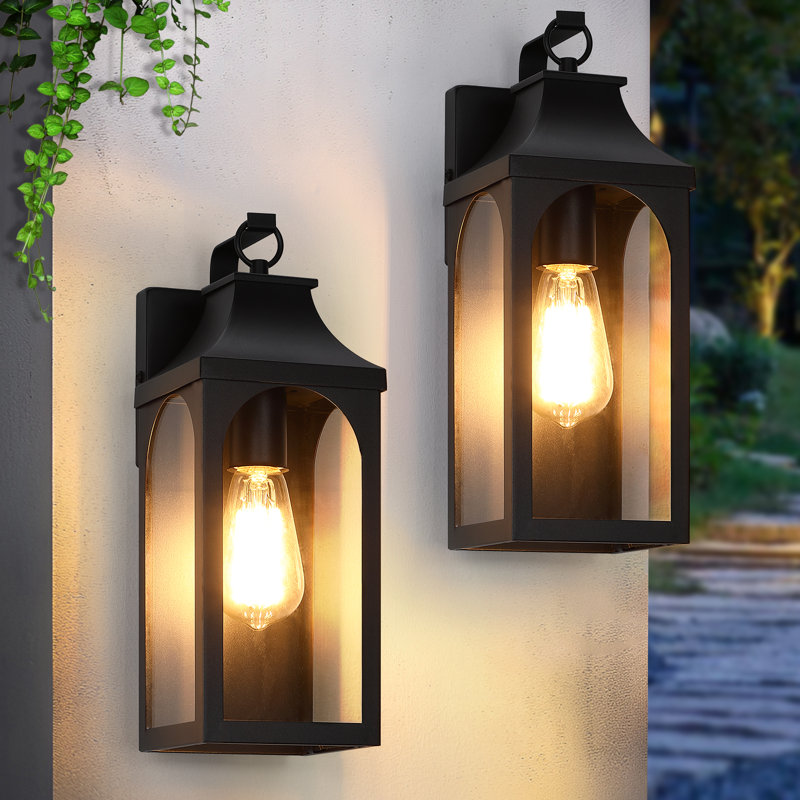  13" 1-Light Outdoor Wall Sconce (Set of 2), 1-Light