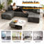 Canapé modulaire surdimensionné en U de 131,9 po de largeur, canapé modulaire profond avec repose-pieds Corduroy Comfy Cloud Couch avec repose-pieds pour le salon, aucun assemblage requis-1237860651