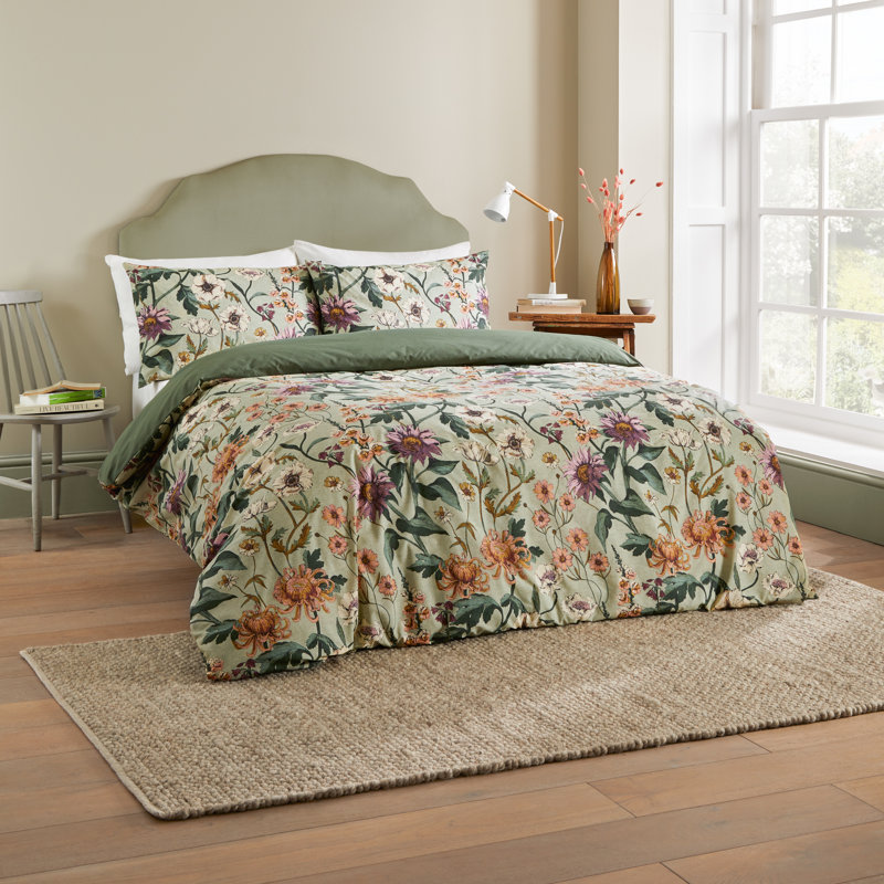 Cotton Blend Floral Duvet Cover Set with Pillowcases Included, Single Duvet Cover + 1 Standard Pillowcase