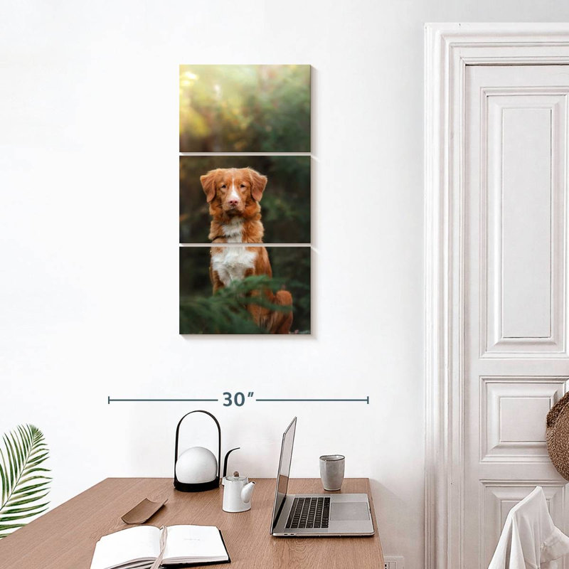 Chien retriever dans la forêt, H 32 po x l 15 po