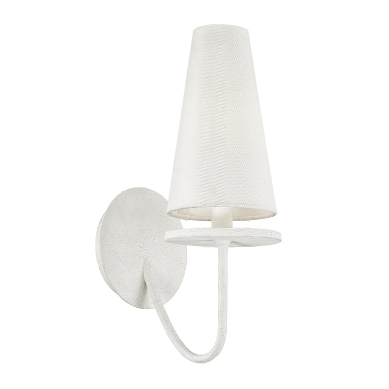 Marcel 1-Light Armed Sconce, Gesso White