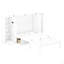 Grand lit escamotable avec tablettes, tiroirs et ports USB