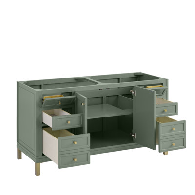 Meuble-lavabo double 60 po avec comptoir Chicago