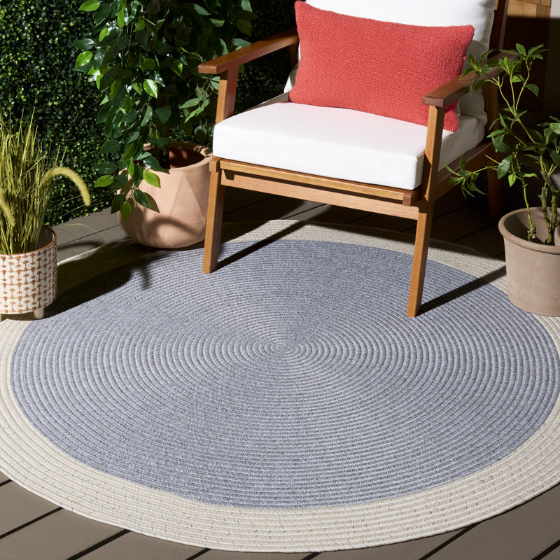Braided 281 Hand Woven Performance Machine Washable No Pattern Rug, Round 5'