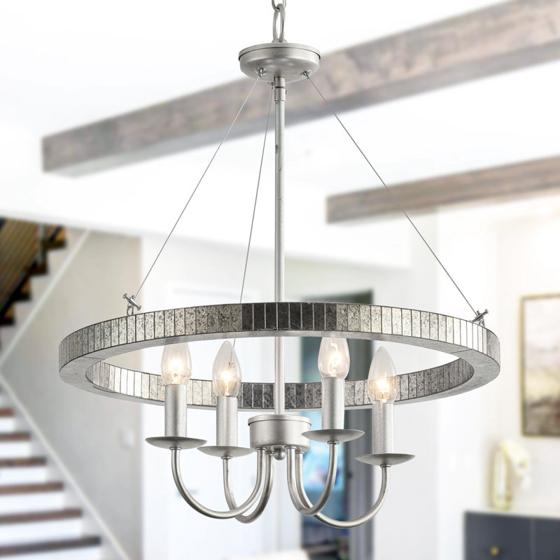 Jefre 4 - Light Dimmable Wagon Wheel Chandelier