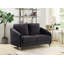 Causeuse moderne chic en velours noir Sofia-122255384