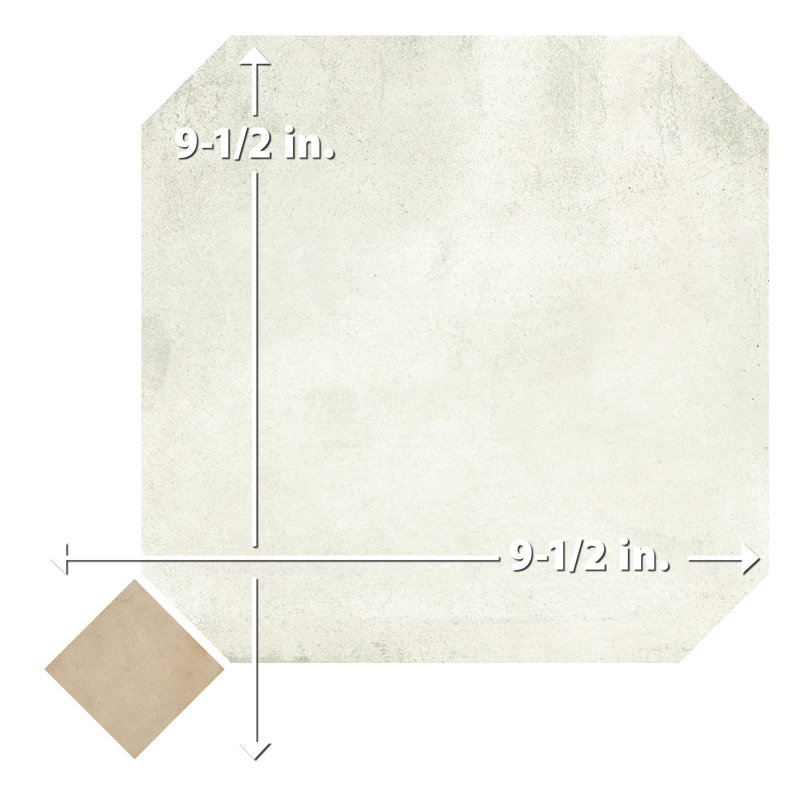 Laverton Octagon W/Taco 7-7/8 In. X 7-7/8 In. Porcelain Floor And Wall Tile, Light Beige/Beige