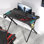 Bureau d'ordinateur de jeu X1-s avec lumières DEL, porte-gobelet et crochet pour casque, noir